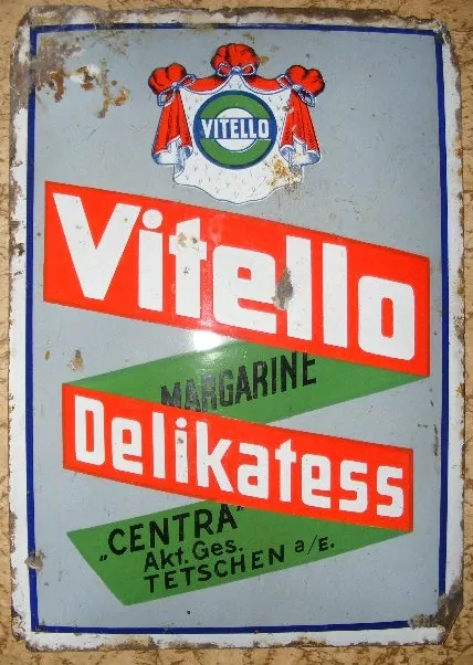 Plechová smaltovaná cedule Vitello