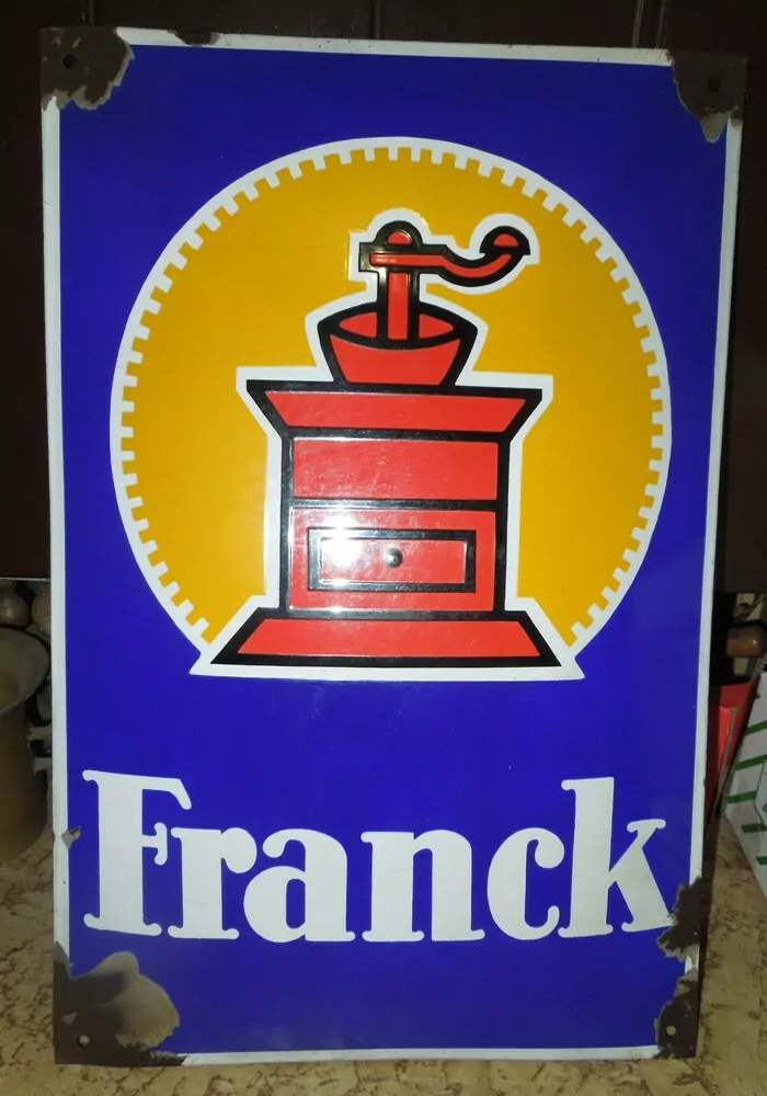 PLECHOVÁ SMALTOVÁ CEDULE FRANCK