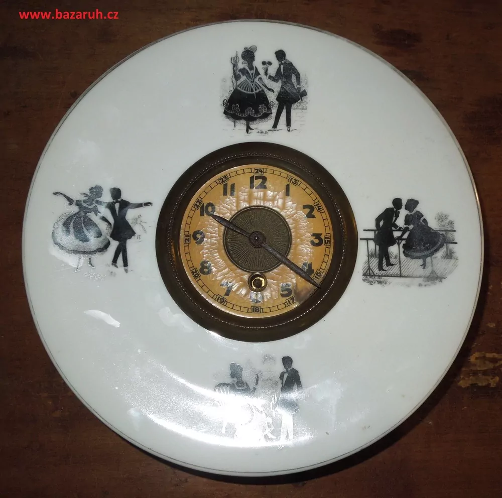 HODINY PORCELÁNOVÉ KUCHYŇSKÉ ROKOKO PORCELÁNKY