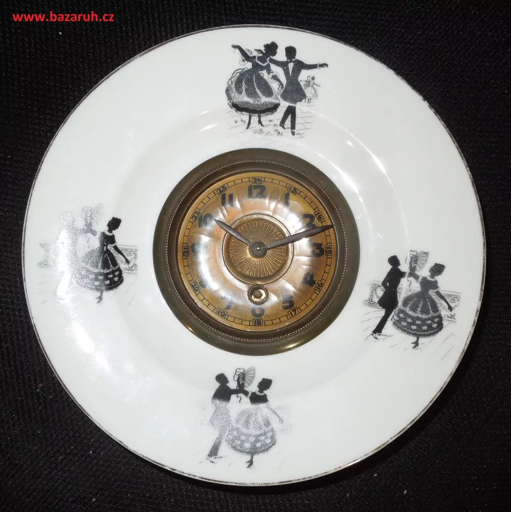PORCELÁNOVÉ HODINY KUCHYŇSKÉ ROKOKO