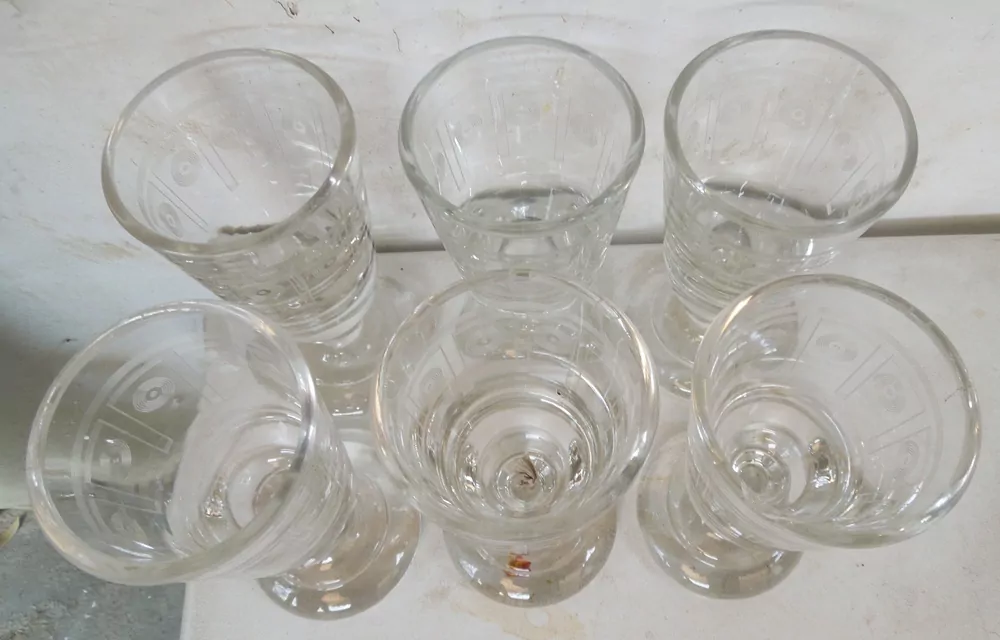 STAROŽITNÁ GROGOVKA SKLENICE 6 KS