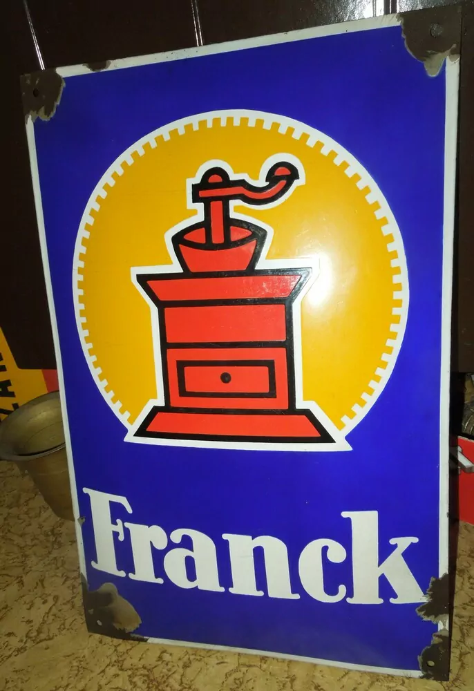 PLECHOVÁ SMALTOVÁ CEDULE FRANCK
