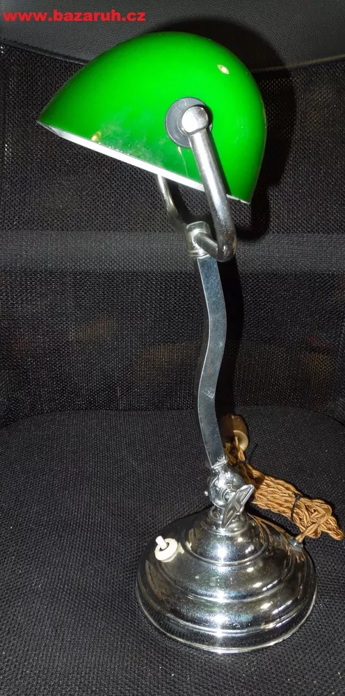STAROŽITNÁ STOLNÍ LAMPA ELEKTRICKÁ BANKÉŘKA