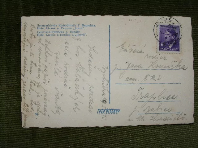 Letovisko Bystřička p. Růžďka,hotel Klenov 