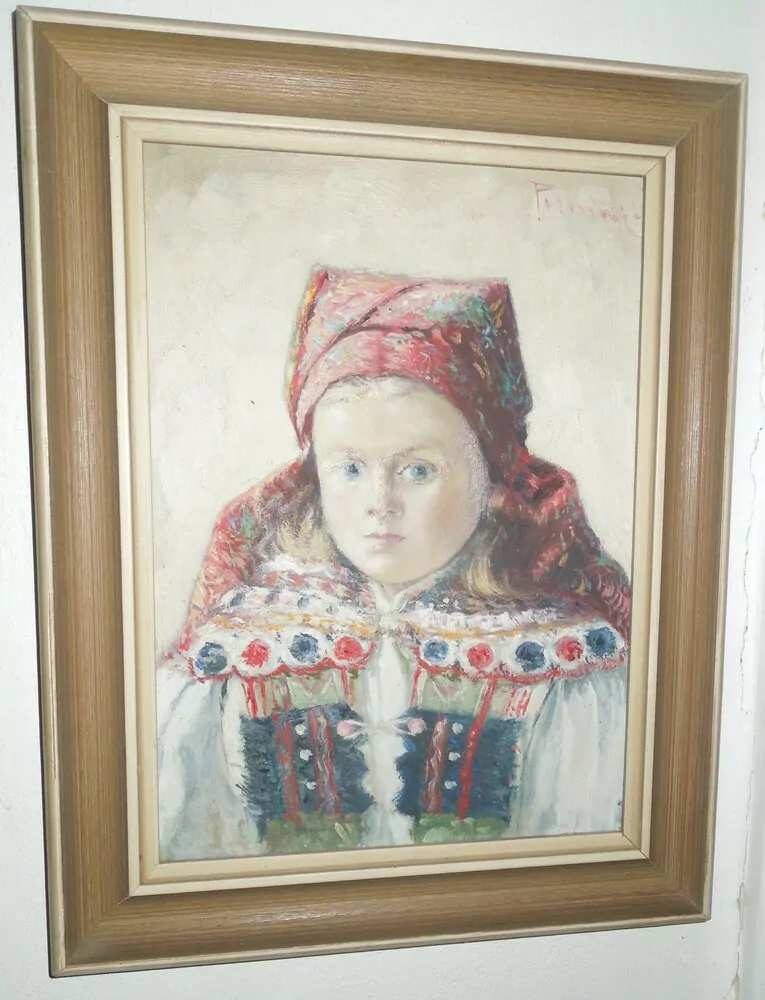 OBRAZ ŽENA V KROJI HORŇÁCKO sig. Pernica Vojtěch 