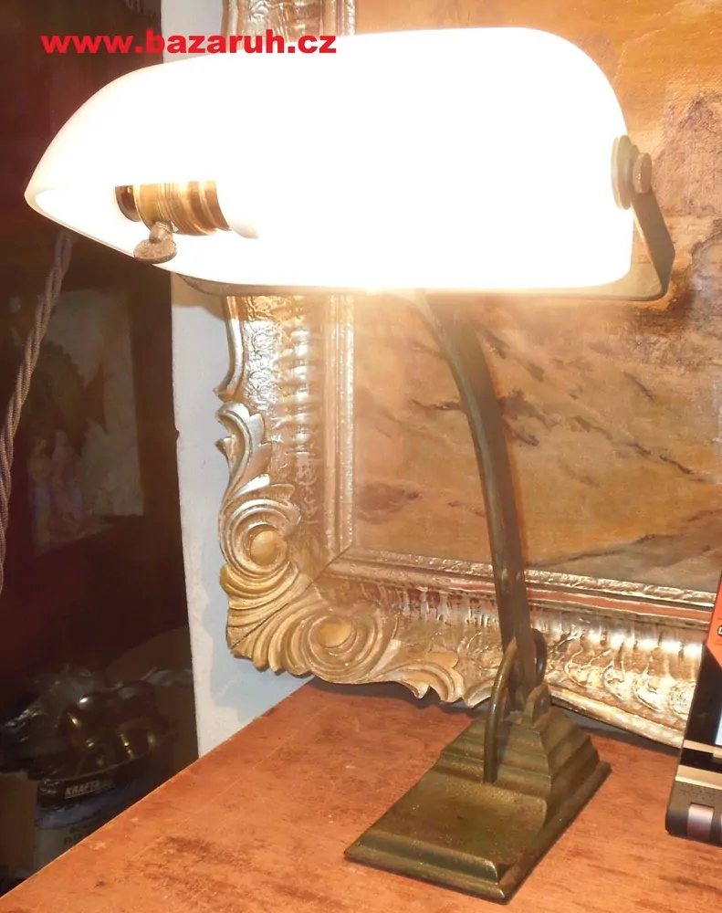 STAROŽITNÁ BANKOVNÍ LAMPA BANKÉŘKA