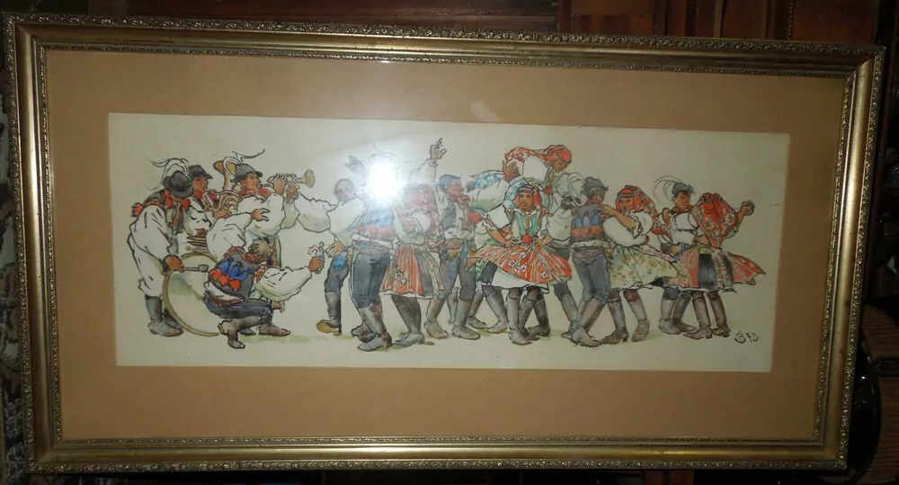 OBRAZ AKVAREL sig. František Bezděk