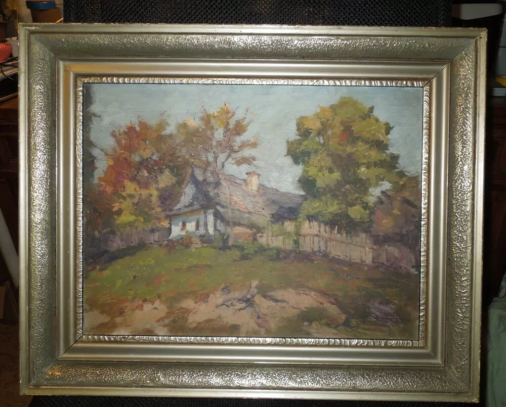OBRAZ CHALUPY RUSAVA 1940 sig. Jiří Heřman