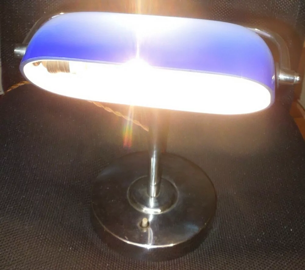 STAROŽITNÁ STOLNÍ LAMPA ELEKTRICKÁ BANKÉŘKA