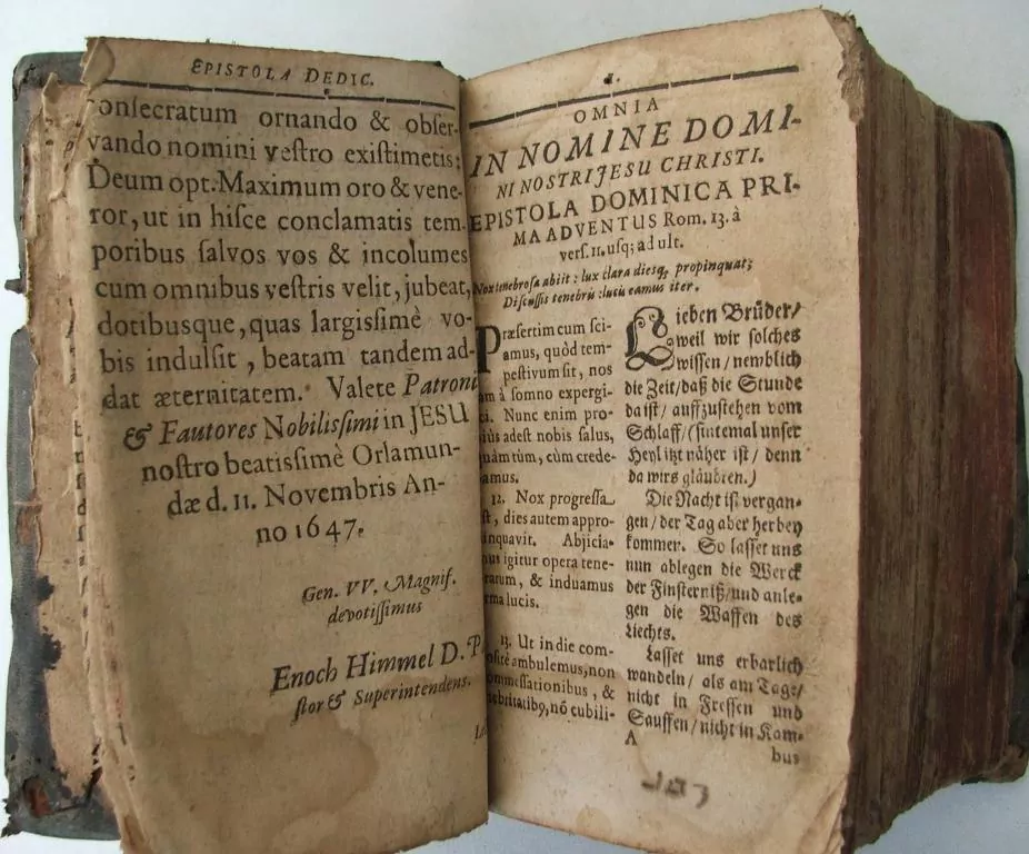 KNIHA POSTILLAE ACADEMICAE 1647