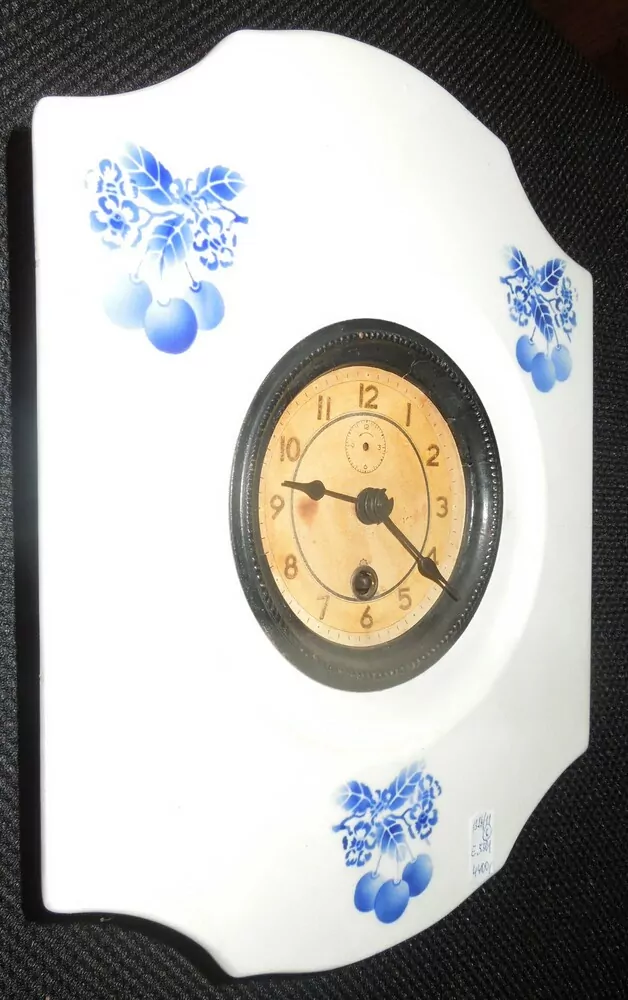 HODINY PORCELÁNOVÉ KUCHYŇSKÉ  MODRÉ TŘEŠNĚ