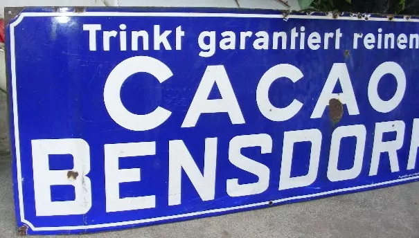 PLECHOVÁ SMALTOVÁ CEDULE CACAO BENSDORP