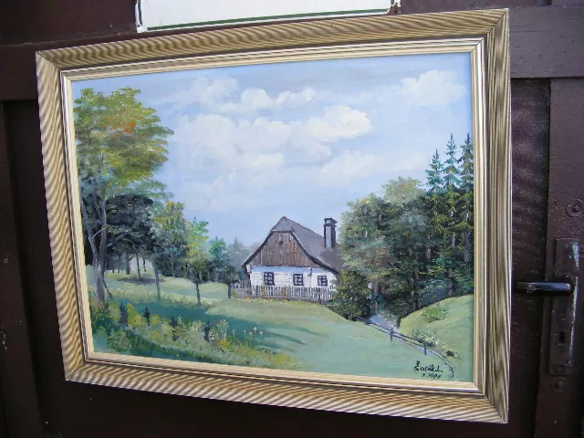 OBRAZ CHALUPA V KRAJINĚ sig. ŠOPÍK L.