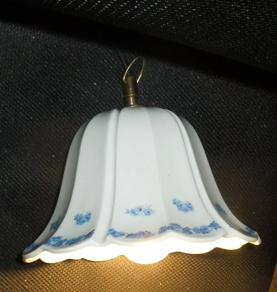 STARÝ LUSTR STÍNÍTKO PORCELÁN 1 ks modré kvítka