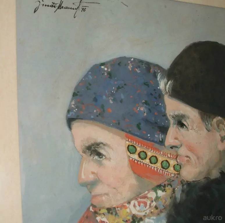 OBRAZ ŽENA A MUŽ V KROJI , KROJ SIGNOVÁNO