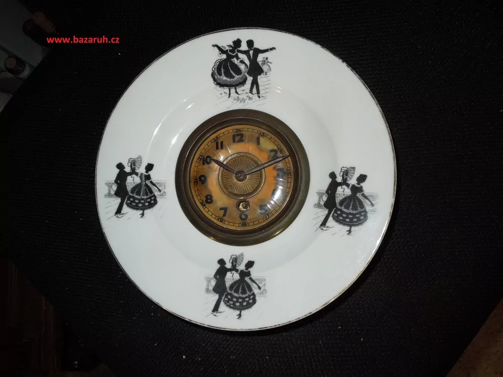 PORCELÁNOVÉ HODINY KUCHYŇSKÉ ROKOKO