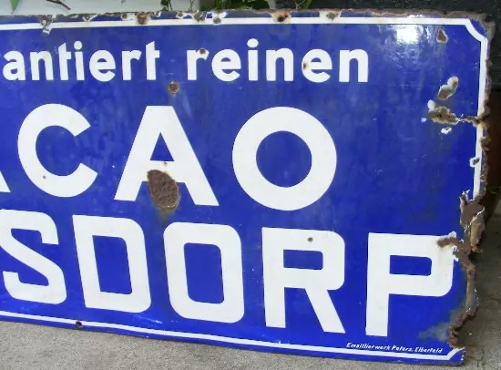 PLECHOVÁ SMALTOVÁ CEDULE CACAO BENSDORP