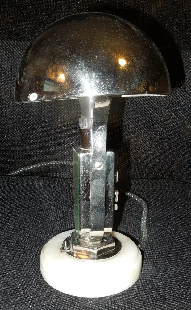 HODINY STOLNÍ KRBOVÉ  V LAMPIČCE S BUDÍKEM ART DECO