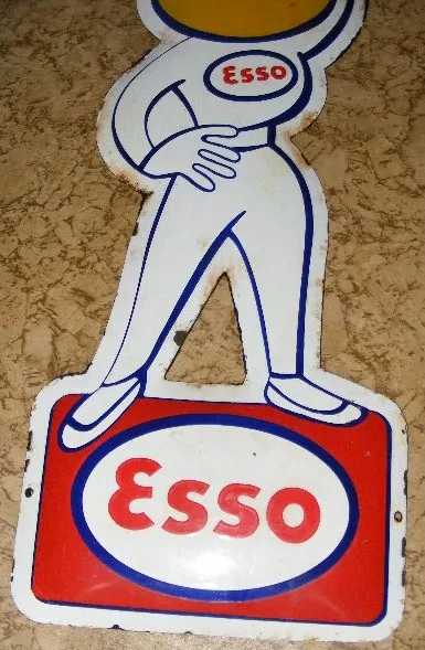 PLECHOVÁ SMALTOVÁ CEDULE ESSO