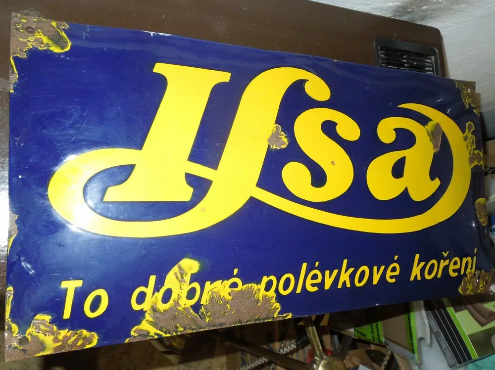 PLECHOVÁ SMALTOVÁ CEDULE - ILSA polévkové koření