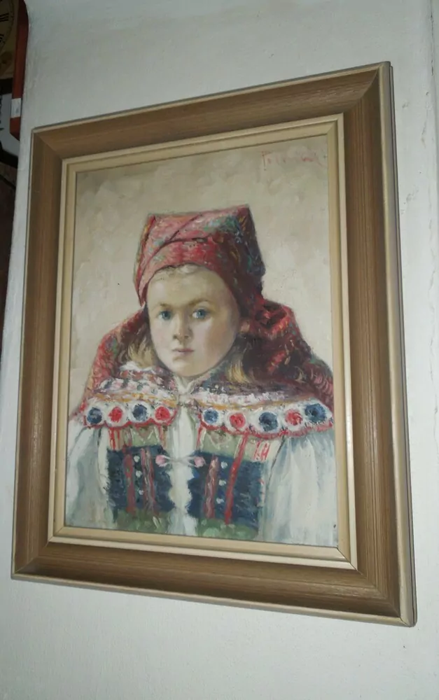 OBRAZ ŽENA V KROJI HORŇÁCKO sig. Pernica Vojtěch 