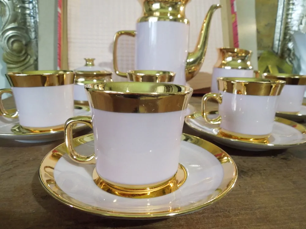 KÁVOVÁ MOKA SOUPRAVA RŮŽOVÁ ČESKÝ PORCELÁN