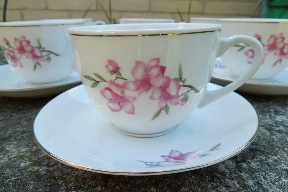SOUPRAVA PORCELÁNOVÁ S KYTIČKAMI