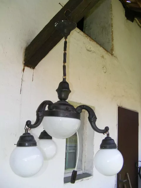 MOSAZNÝ LUSTR 4 stínidla