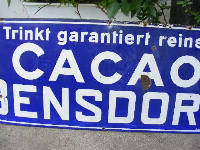 PLECHOVÁ SMALTOVÁ CEDULE CACAO BENSDORP