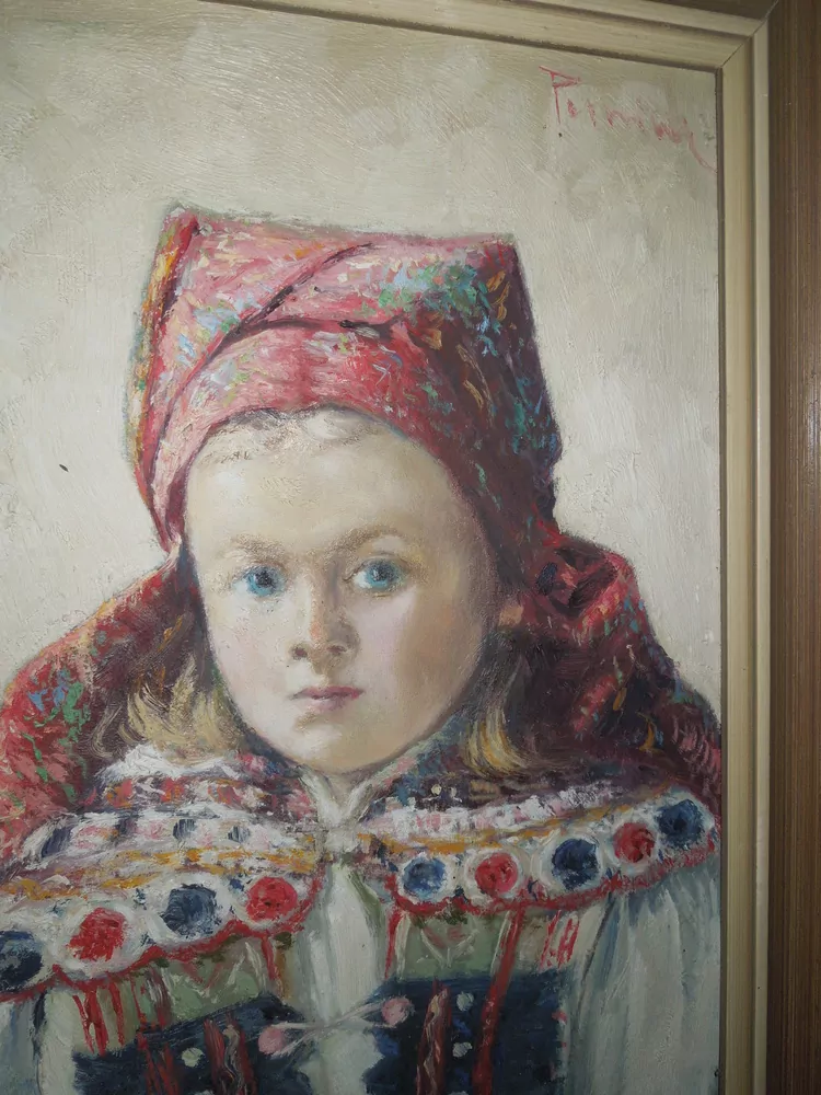 OBRAZ ŽENA V KROJI HORŇÁCKO sig. Pernica Vojtěch 