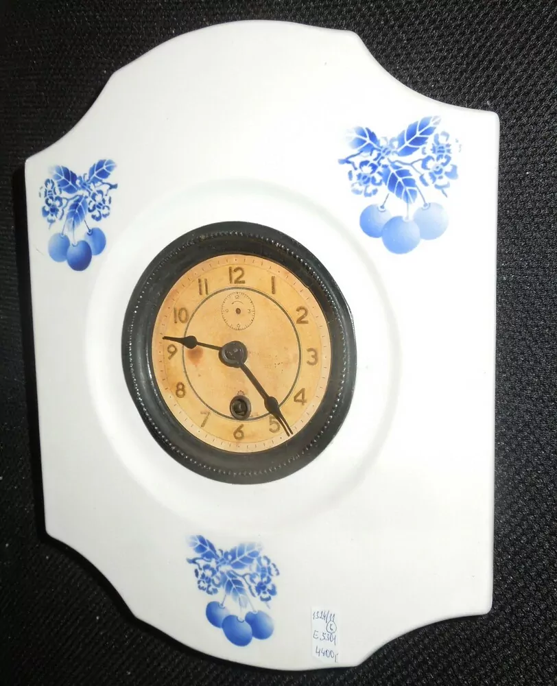 HODINY PORCELÁNOVÉ KUCHYŇSKÉ  MODRÉ TŘEŠNĚ