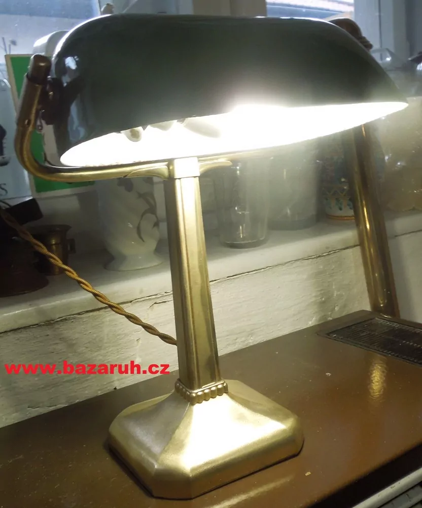 STAROŽITNÁ STOLNÍ LAMPA ELEKTRICKÁ BANKÉŘKA