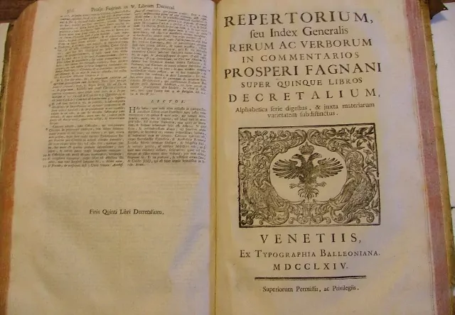 PROSPERI FAGNANI COMMEN, DECRETALIUM R. 1764