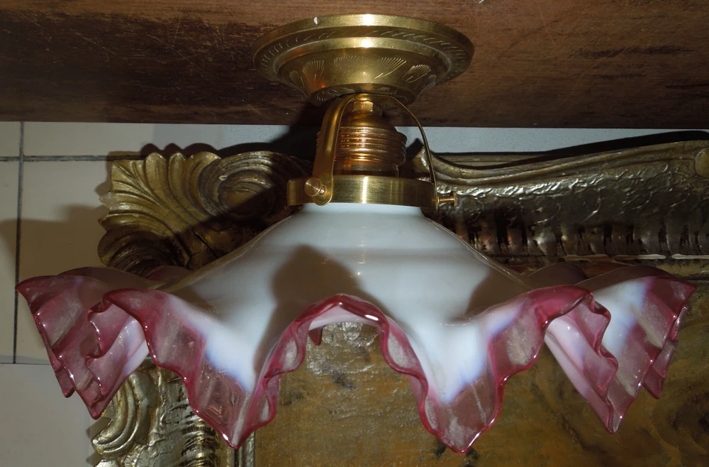 STROPNICE  STARÝ LUSTR 2 KS STÍNÍTKO ŠIRM