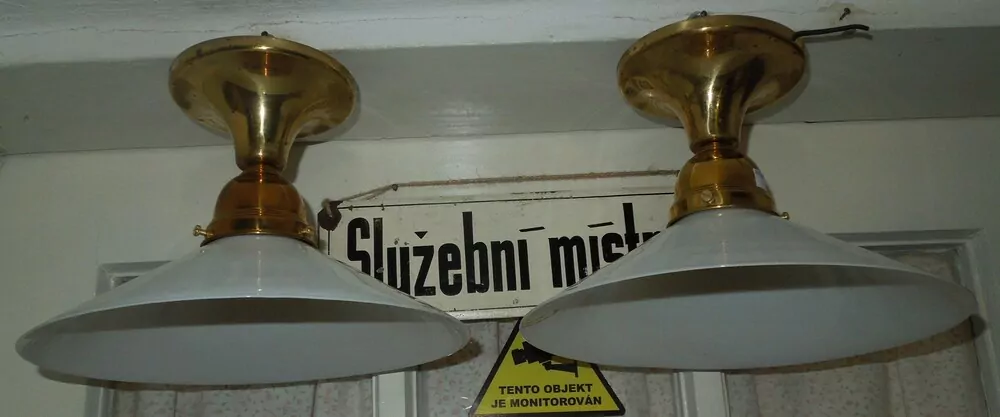 STROPNICE STARÝ LUSTR 2 KS STÍNÍTKO ŠIRM 