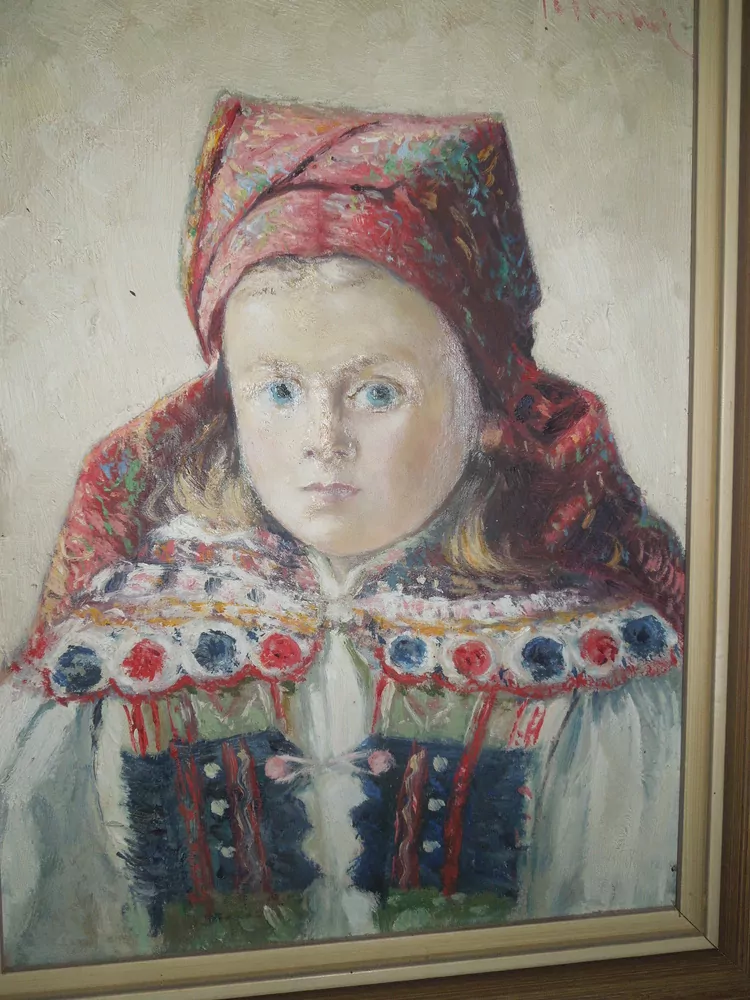 OBRAZ ŽENA V KROJI HORŇÁCKO sig. Pernica Vojtěch 