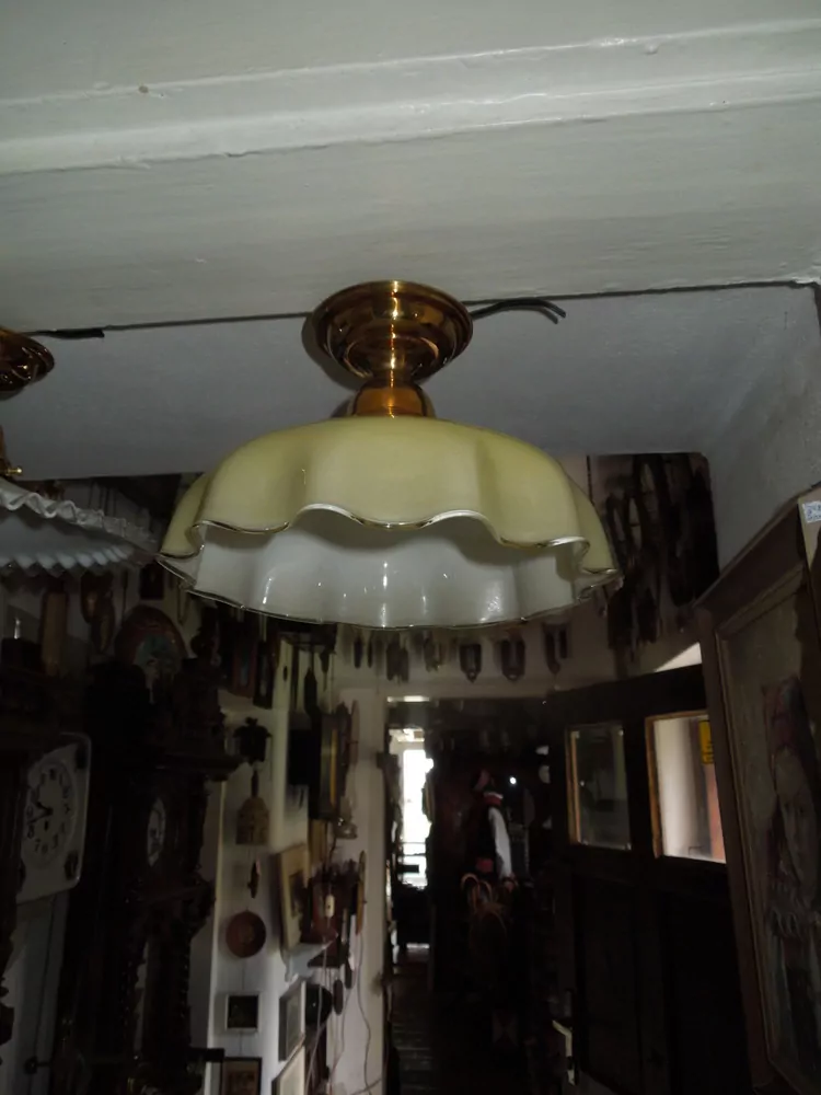 STAROŽITNÝ STROPNICE STARÝ LUSTR 1 KS STÍNÍTKO ŠIRM