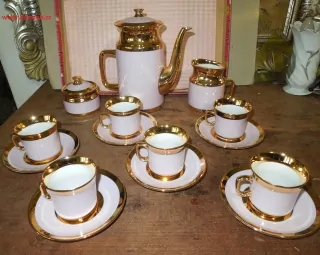KÁVOVÁ MOKA SOUPRAVA RŮŽOVÁ ČESKÝ PORCELÁN