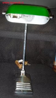 STAROŽITNÁ STOLNÍ LAMPA chrom BANKOVNÍ ELEKTRICKÁ BANKÉŘKA