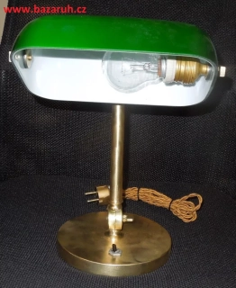 STAROŽITNÁ STOLNÍ LAMPA  BANKOVNÍ ELEKTRICKÁ BANKÉŘKA